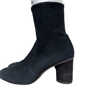 Stuart Weitzman Black Suede Block Heel Ankle Boots Women’s 9.5